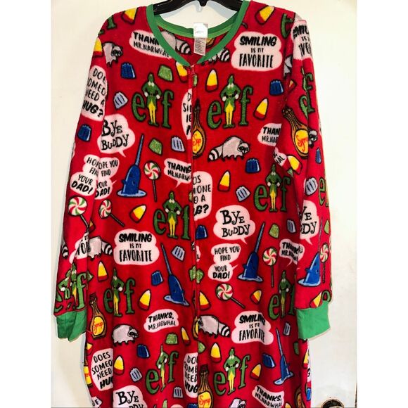 Elf 1-Piece Pajamas Fleece Adult 3X 22W- 24W Drop-Seat Sleepwear Warm Pjs NWT - Picture 3 of 9